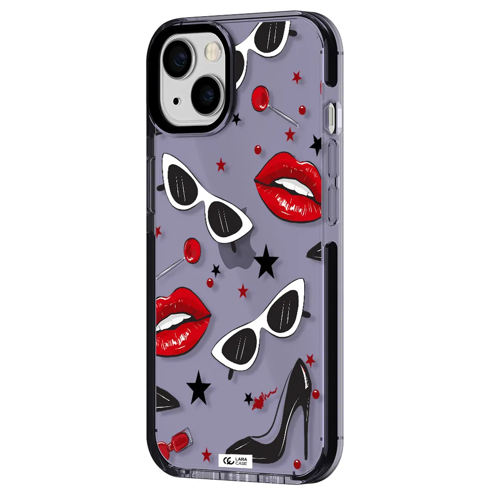 Red Lips Apple iPhone 13 impact Lilac Case