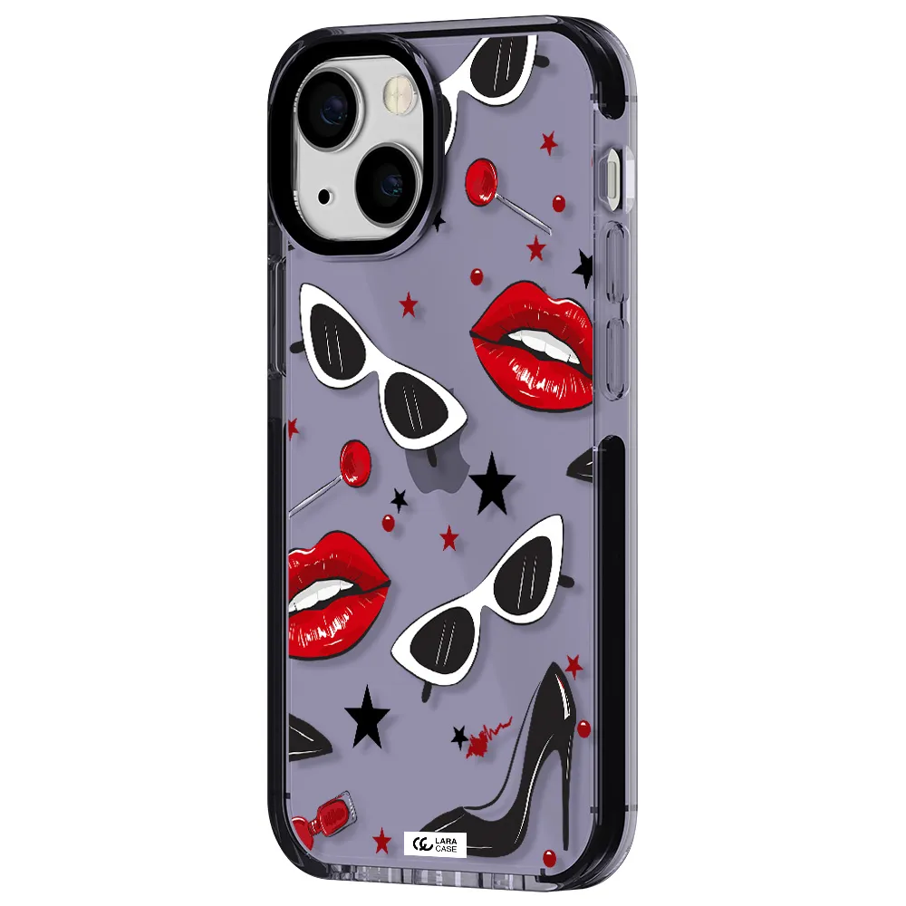 Red Lips Apple iPhone 13 mini impact Lilac Case