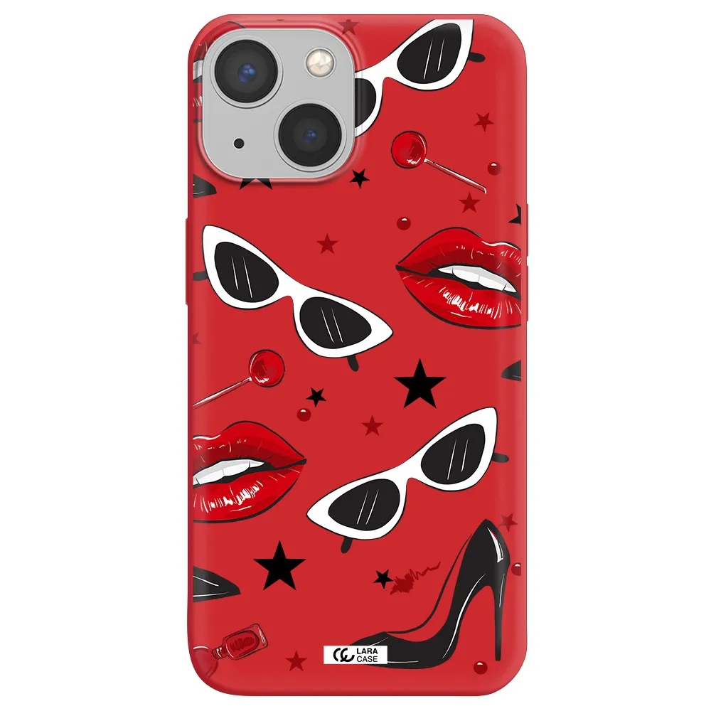 Red Lips Apple iPhone 13 mini Silicone Imperial Red Case