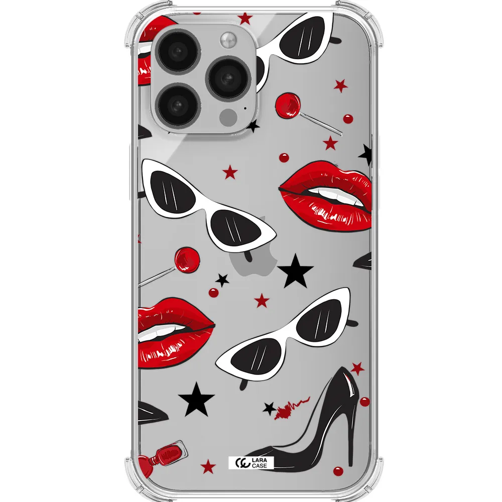 Red Lips Apple iPhone 13 Pro Clear PC Case