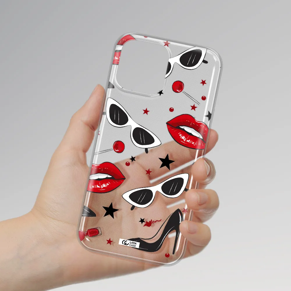 Red Lips Apple iPhone 13 Pro Clear TPU Case