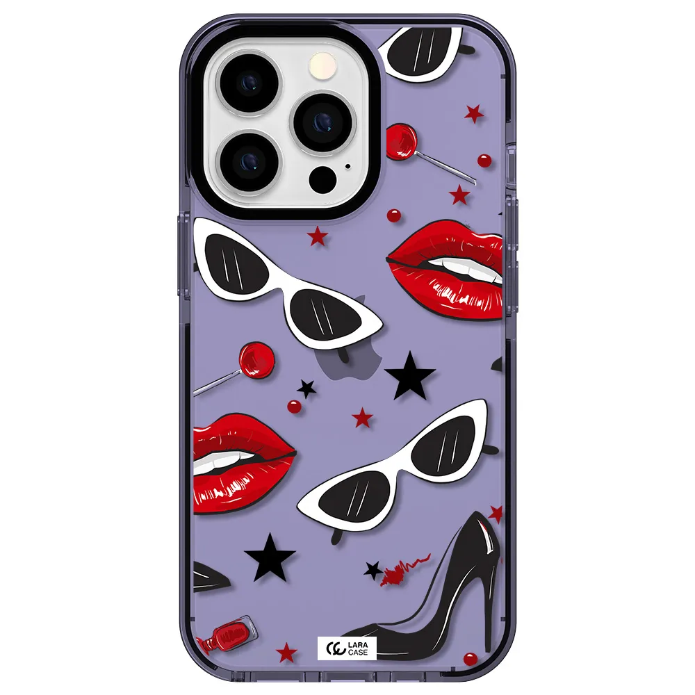 Red Lips Apple iPhone 13 Pro impact Lilac Case