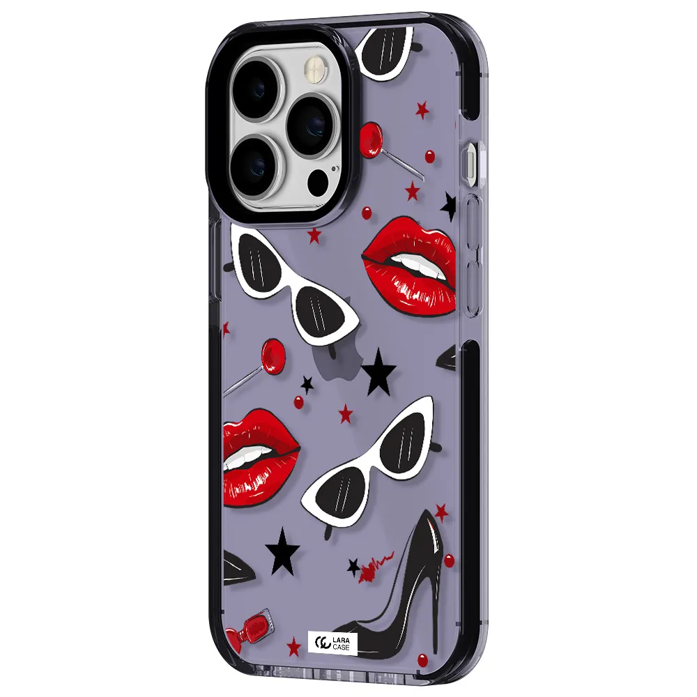 Red Lips Apple iPhone 13 Pro impact Lilac Case