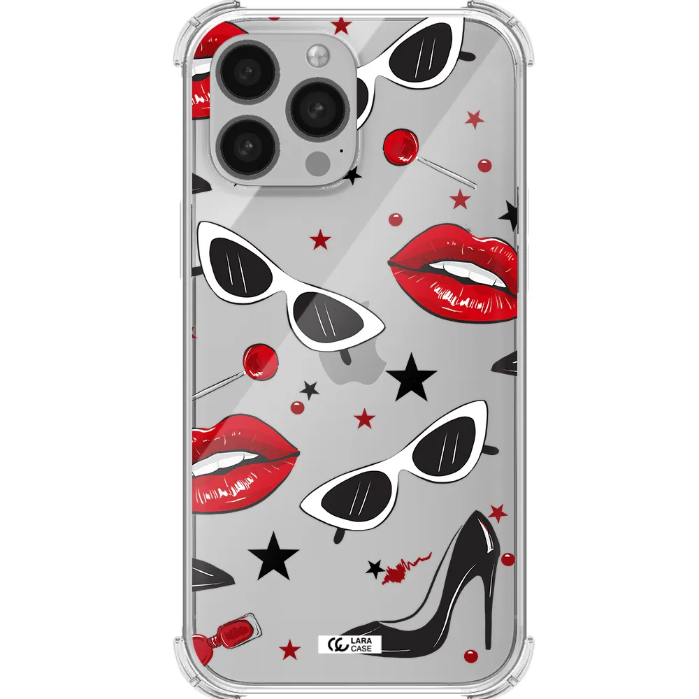 Red Lips Apple iPhone 13 Pro Max Clear PC Case