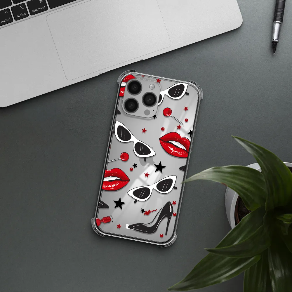 Red Lips Apple iPhone 13 Pro Max Clear PC Case