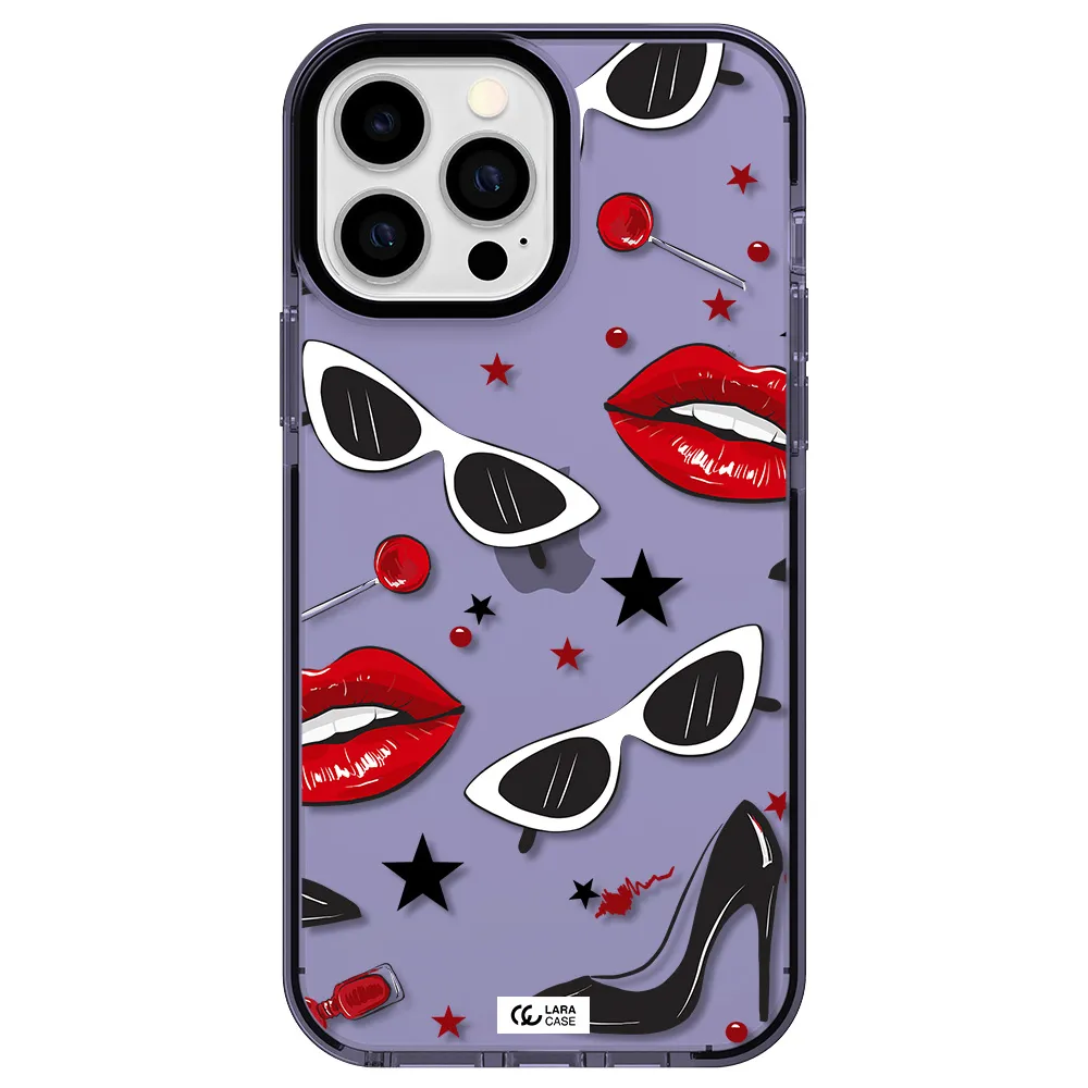 Red Lips Apple iPhone 13 Pro Max impact Lilac Case