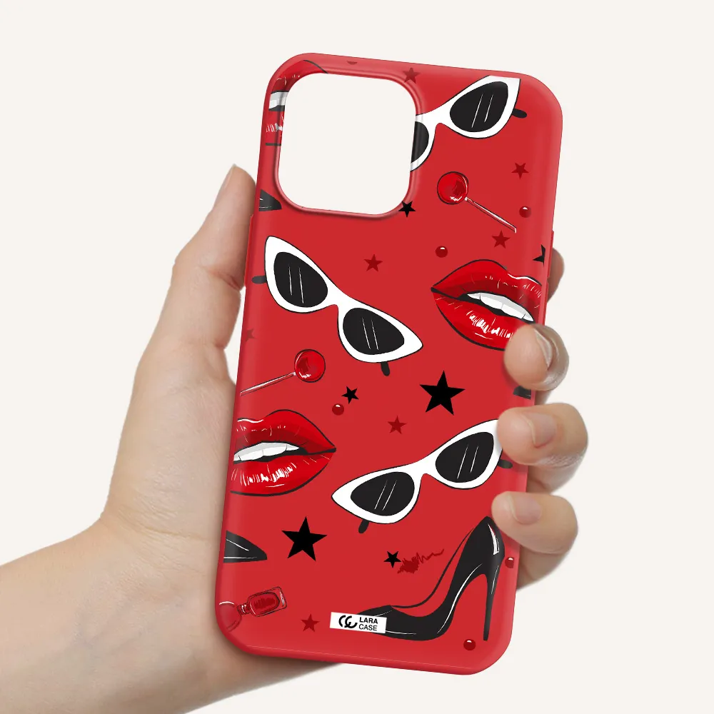 Red Lips Apple iPhone 13 Pro Max Silicone Imperial Red Case