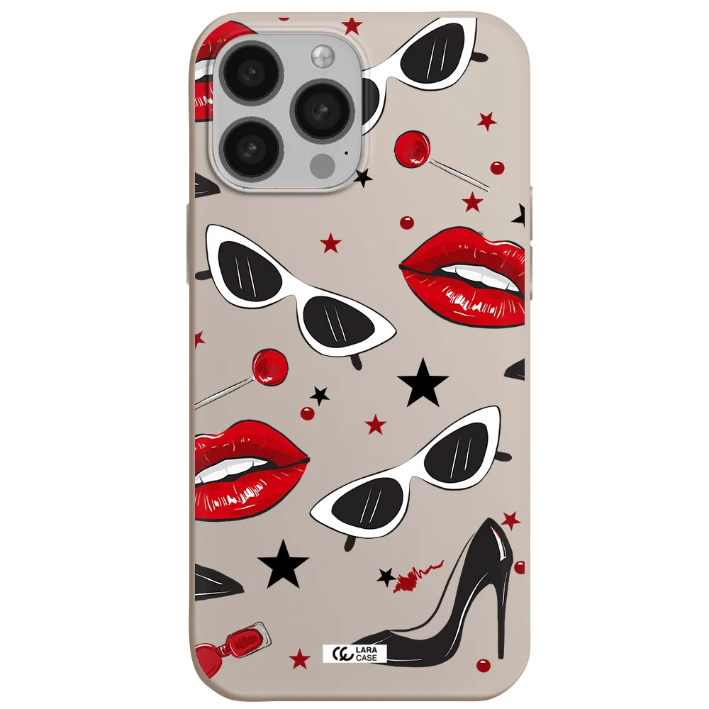 Red Lips Apple iPhone 13 Pro Max Silicone Stone Case