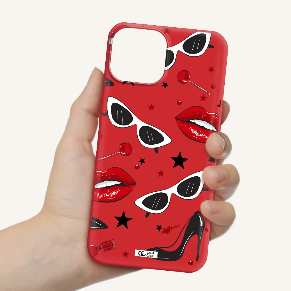 Red Lips Apple iPhone 13 Silicone Imperial Red Case