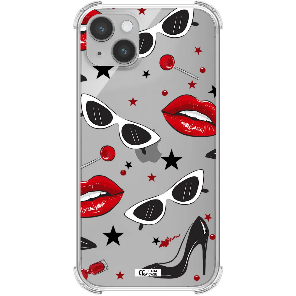 Red Lips Apple iPhone 14 Clear PC Case