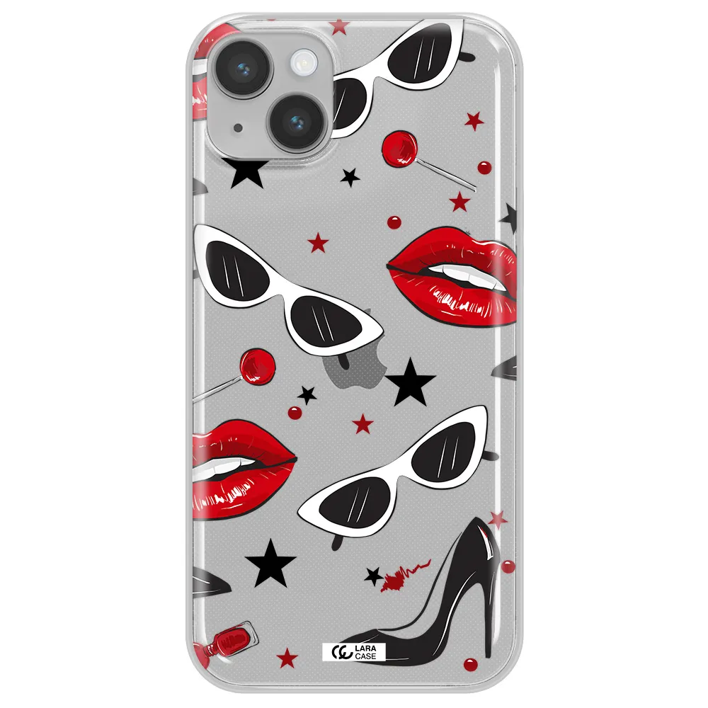 Red Lips Apple iPhone 14 Clear TPU Case