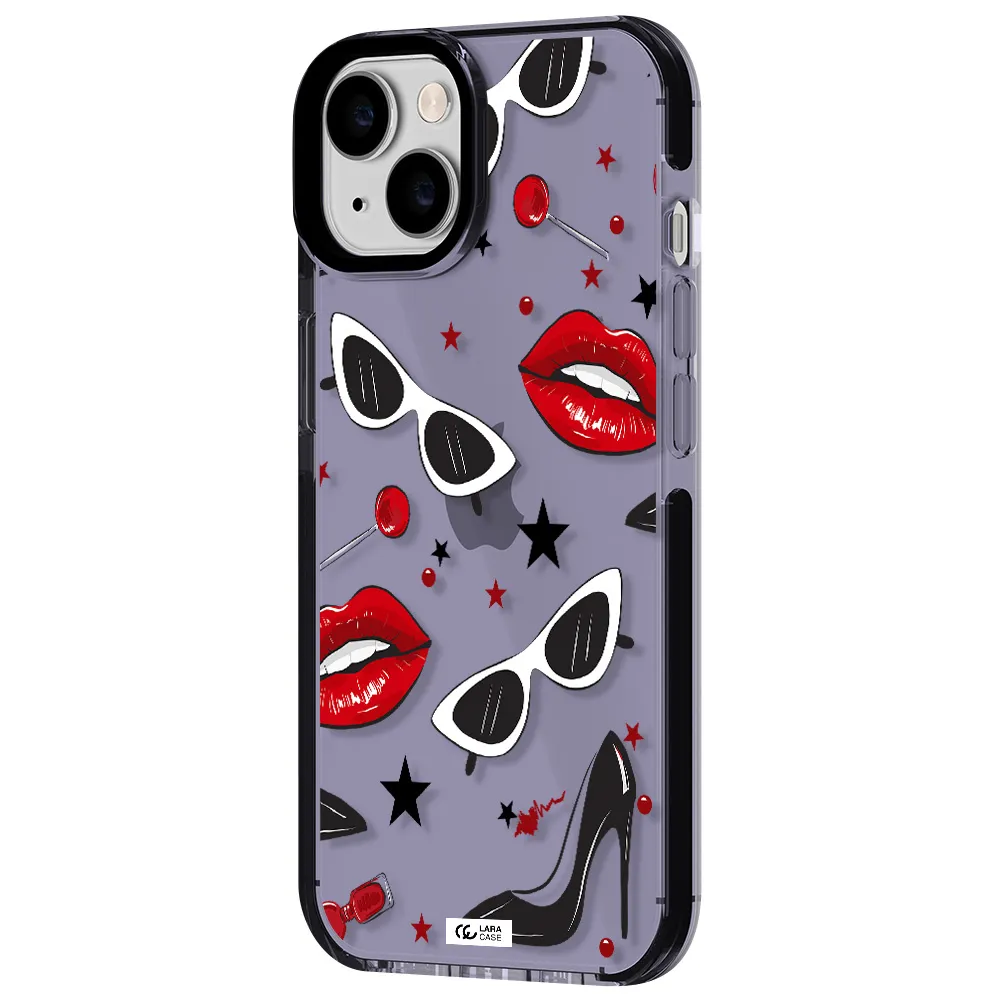 Red Lips Apple iPhone 14 impact Lilac Case