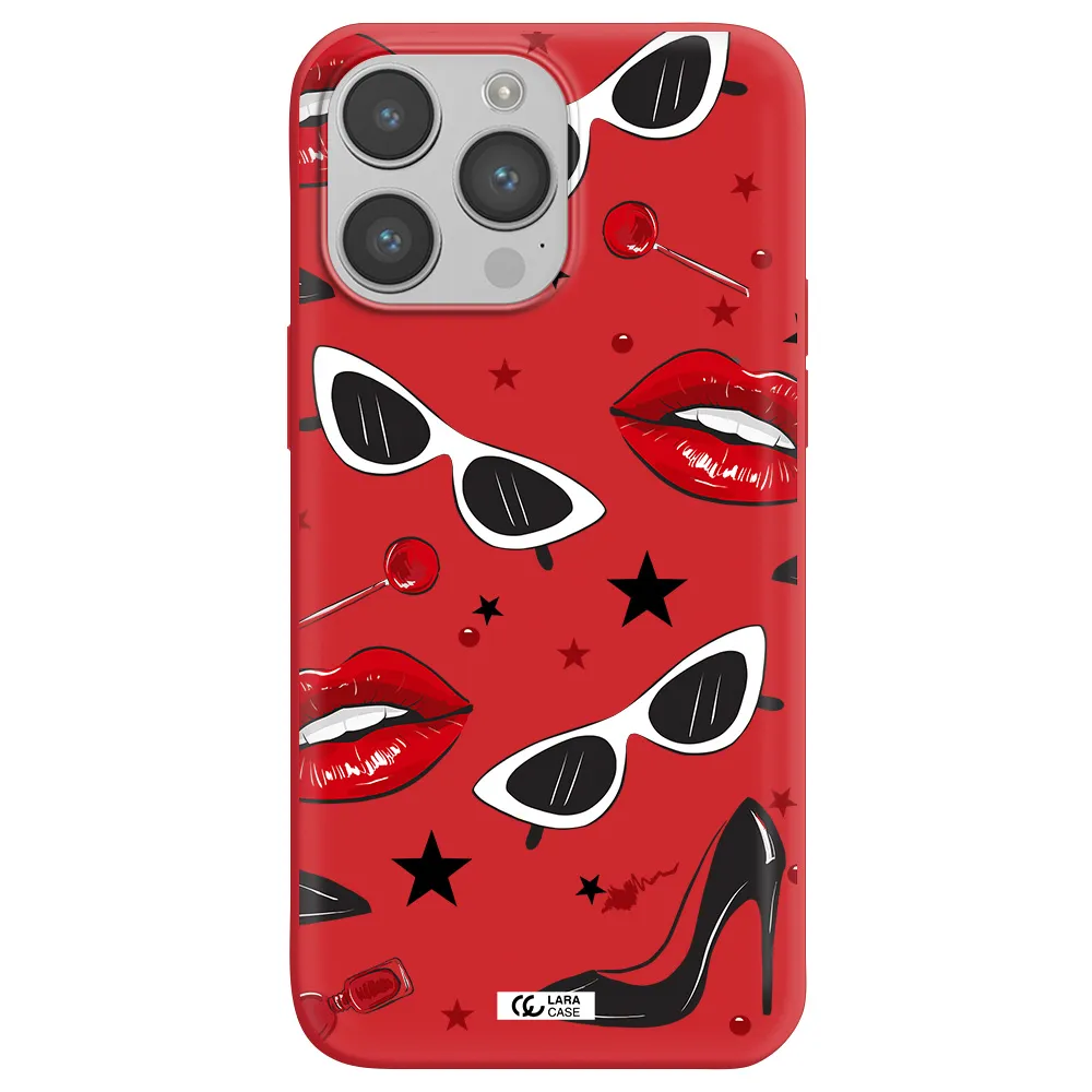Red Lips Apple iPhone 14 pro Silicone Imperial Red Case