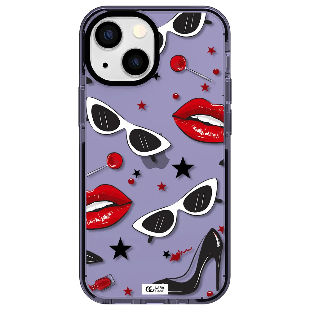 Red Lips Apple iPhone 15 impact Lilac Case