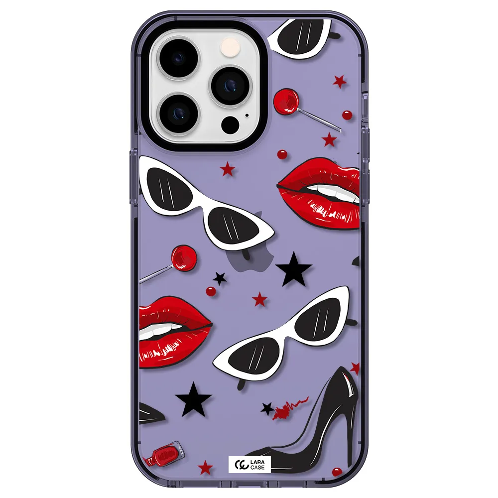 Red Lips Apple iPhone 15 Pro impact Lilac Case