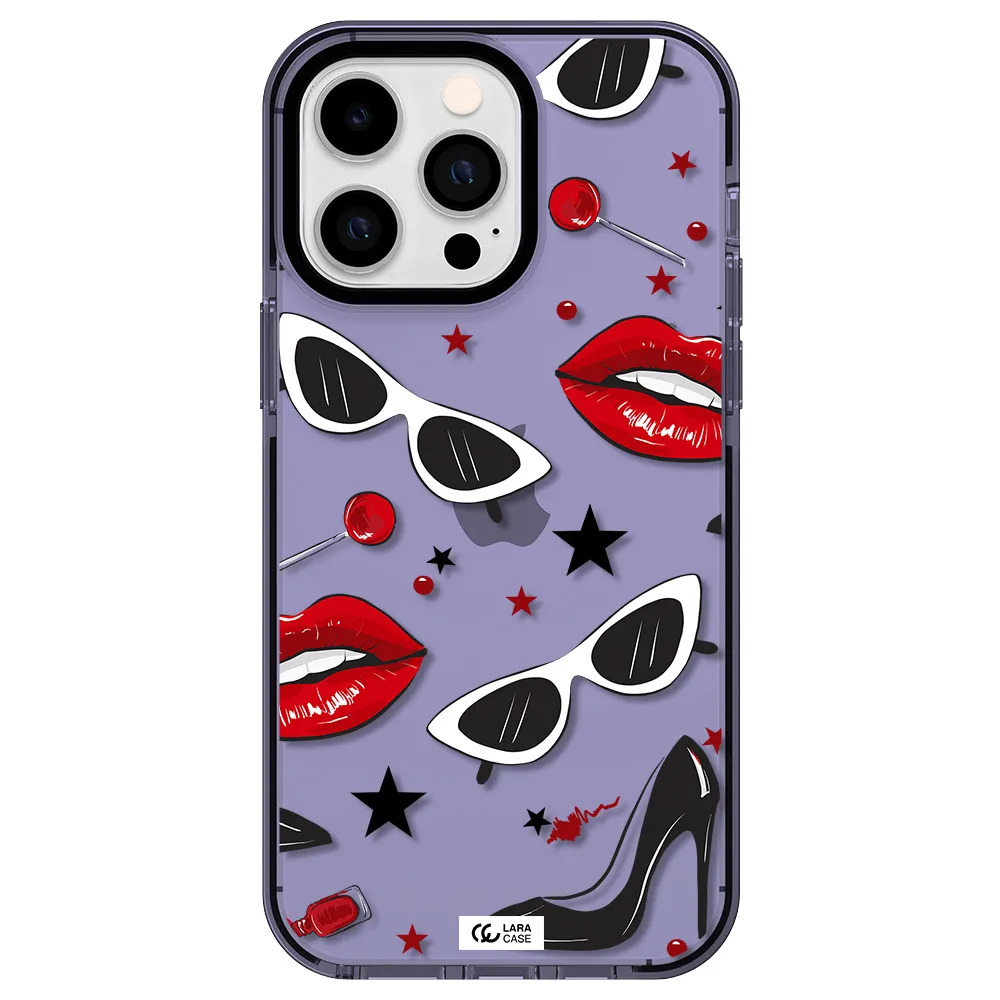Red Lips Apple iPhone 15 Pro Max impact Lilac Case