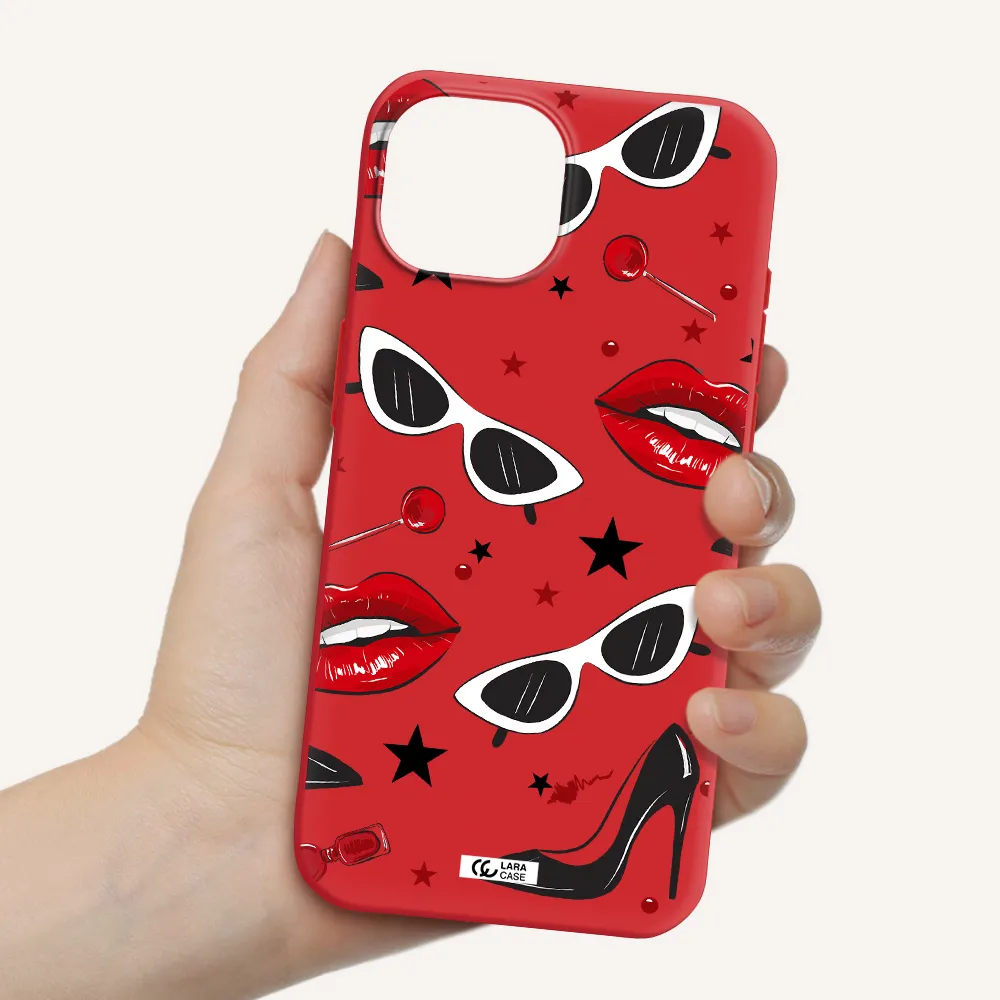 Red Lips Apple Iphone 15 Silicone Imperial Red Case