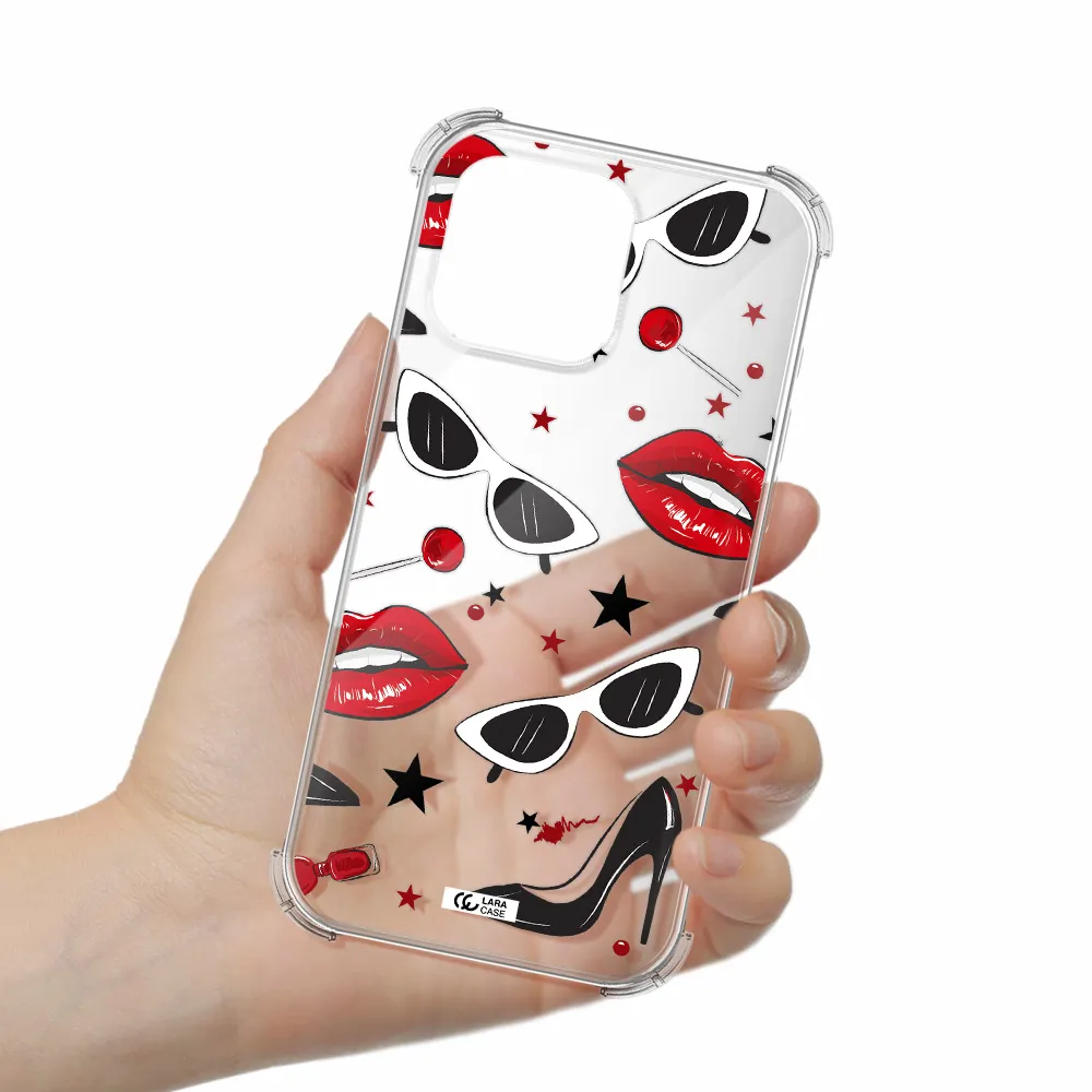 Red Lips Apple Iphone 16 Pro Max Clear Pc Case
