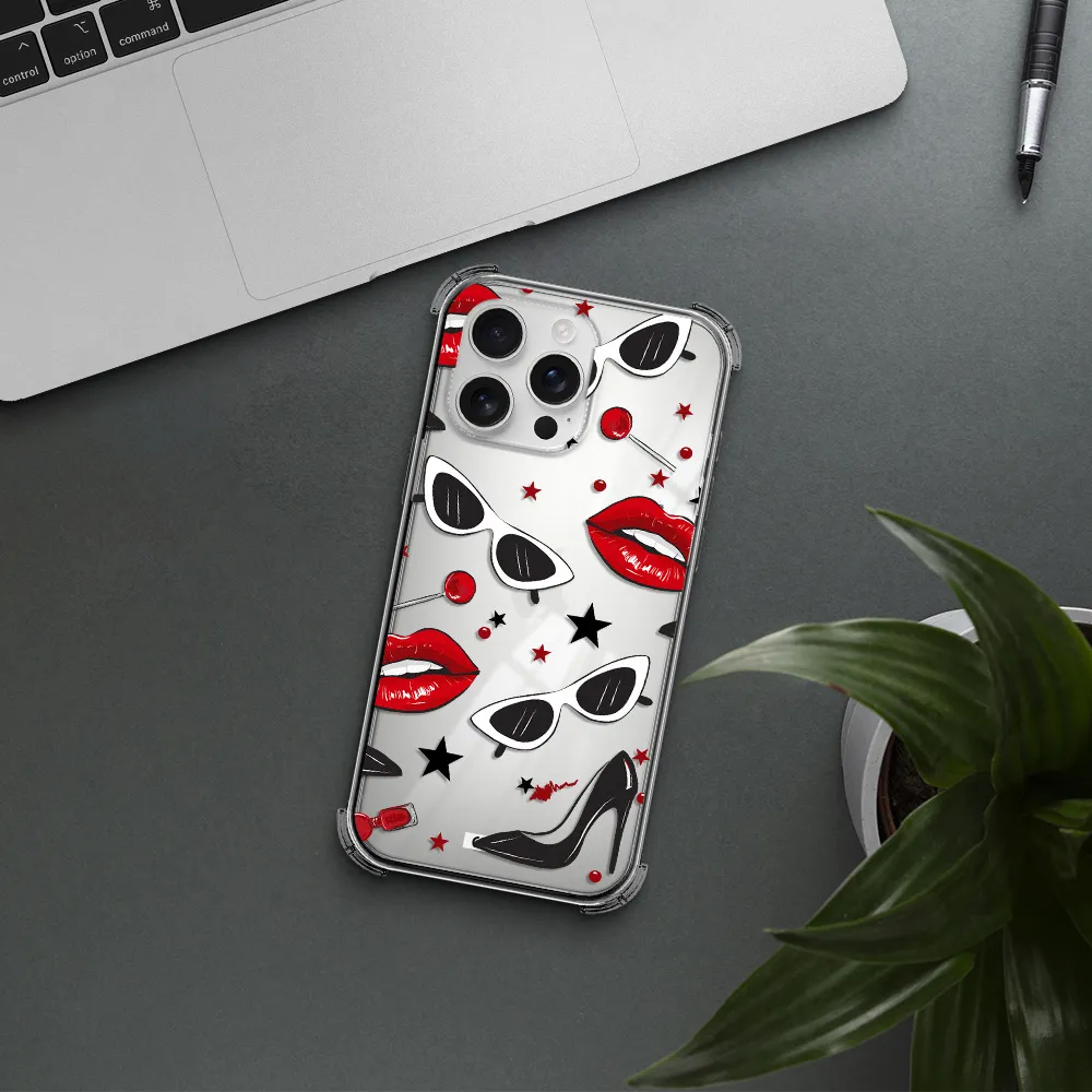 Red Lips Apple Iphone 16 Pro Max Clear Pc Case