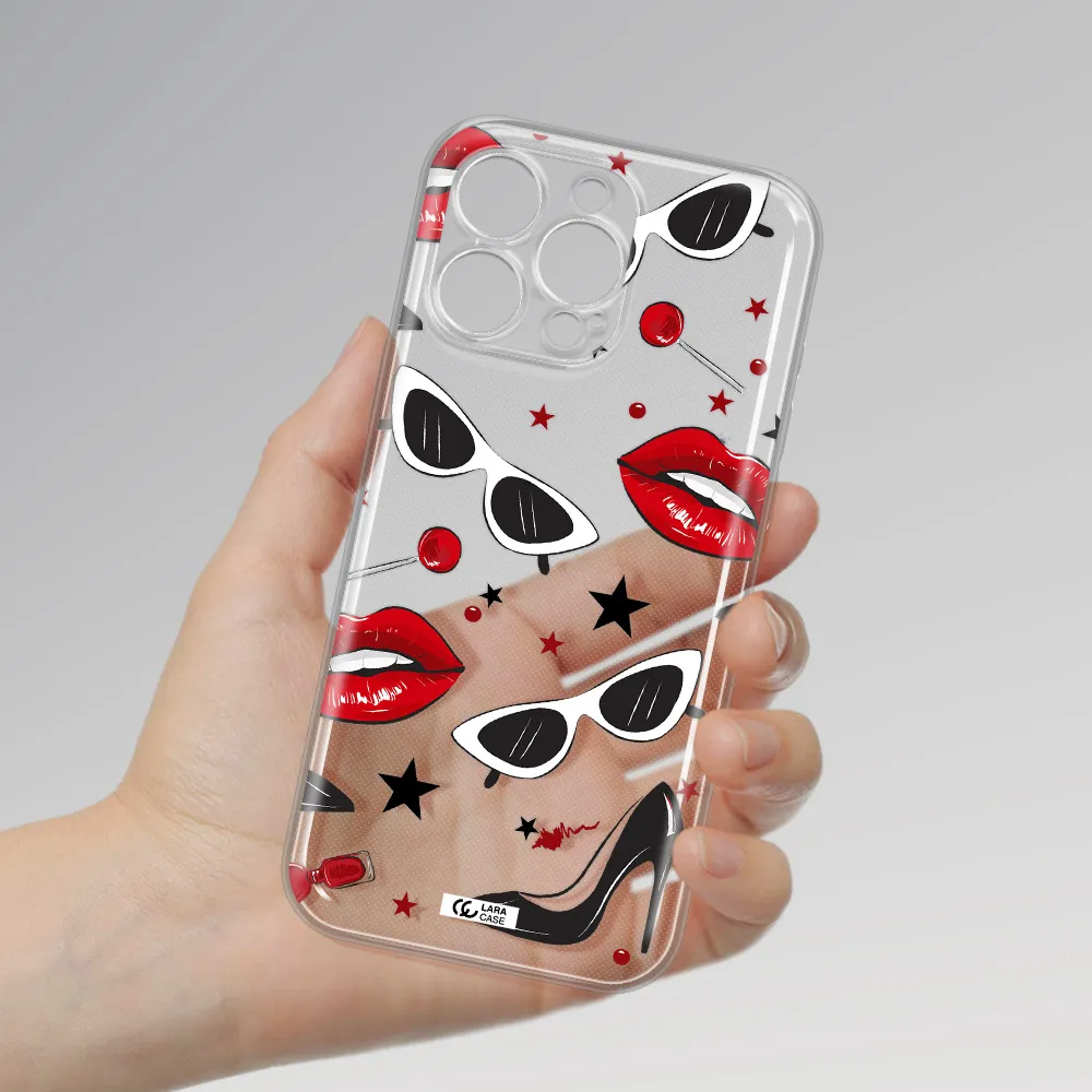 Red Lips Apple Iphone 16 Pro Max Clear Tpu Case