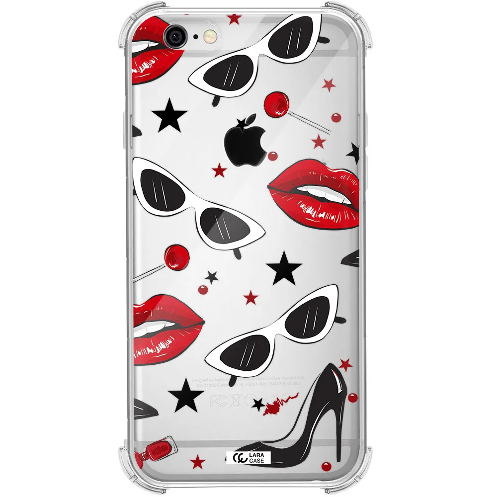 Red Lips Apple iPhone 6 Clear PC Case