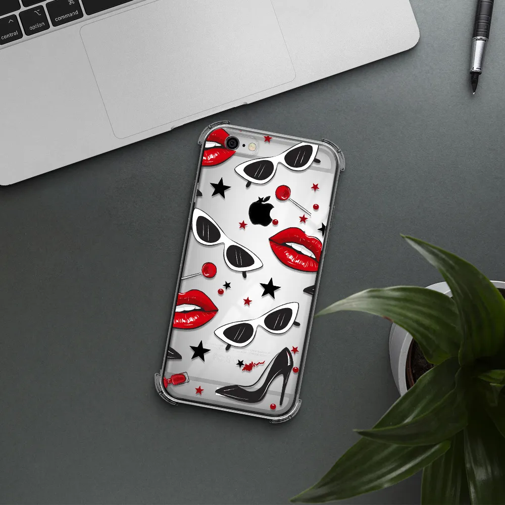Red Lips Apple iPhone 6 Clear PC Case