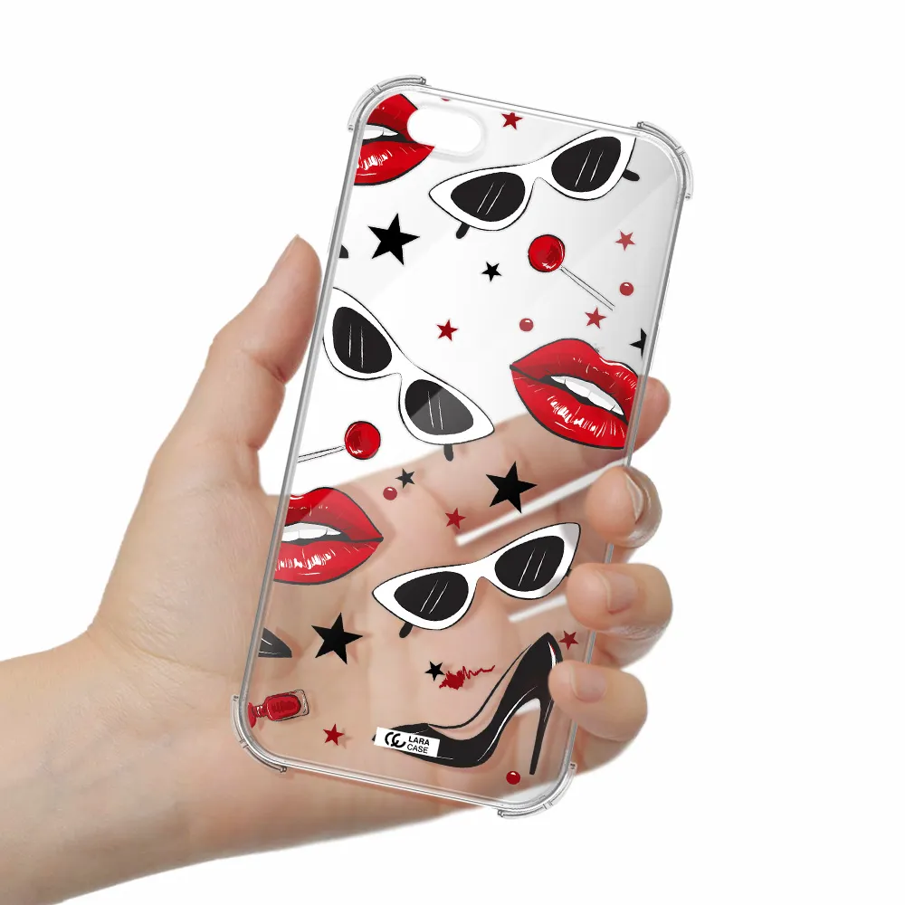 Red Lips Apple iPhone 6 plus Clear PC Case