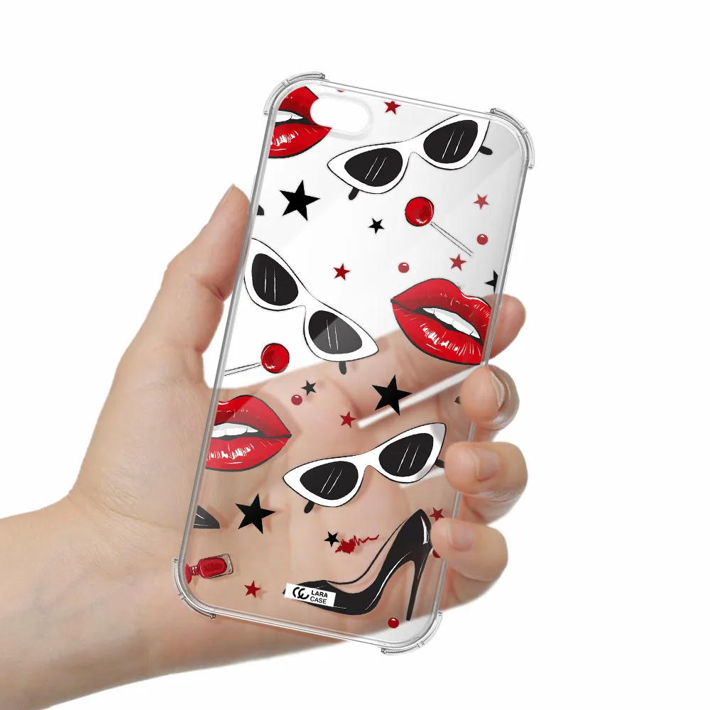 Red Lips Apple iPhone 6 s plus Clear PC Case