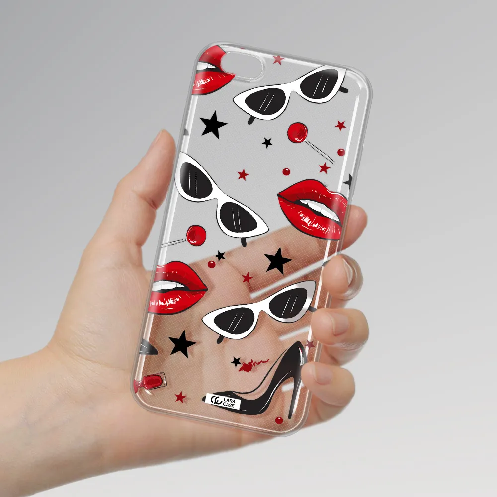 Red Lips Apple iPhone 6 s plus Clear TPU Case