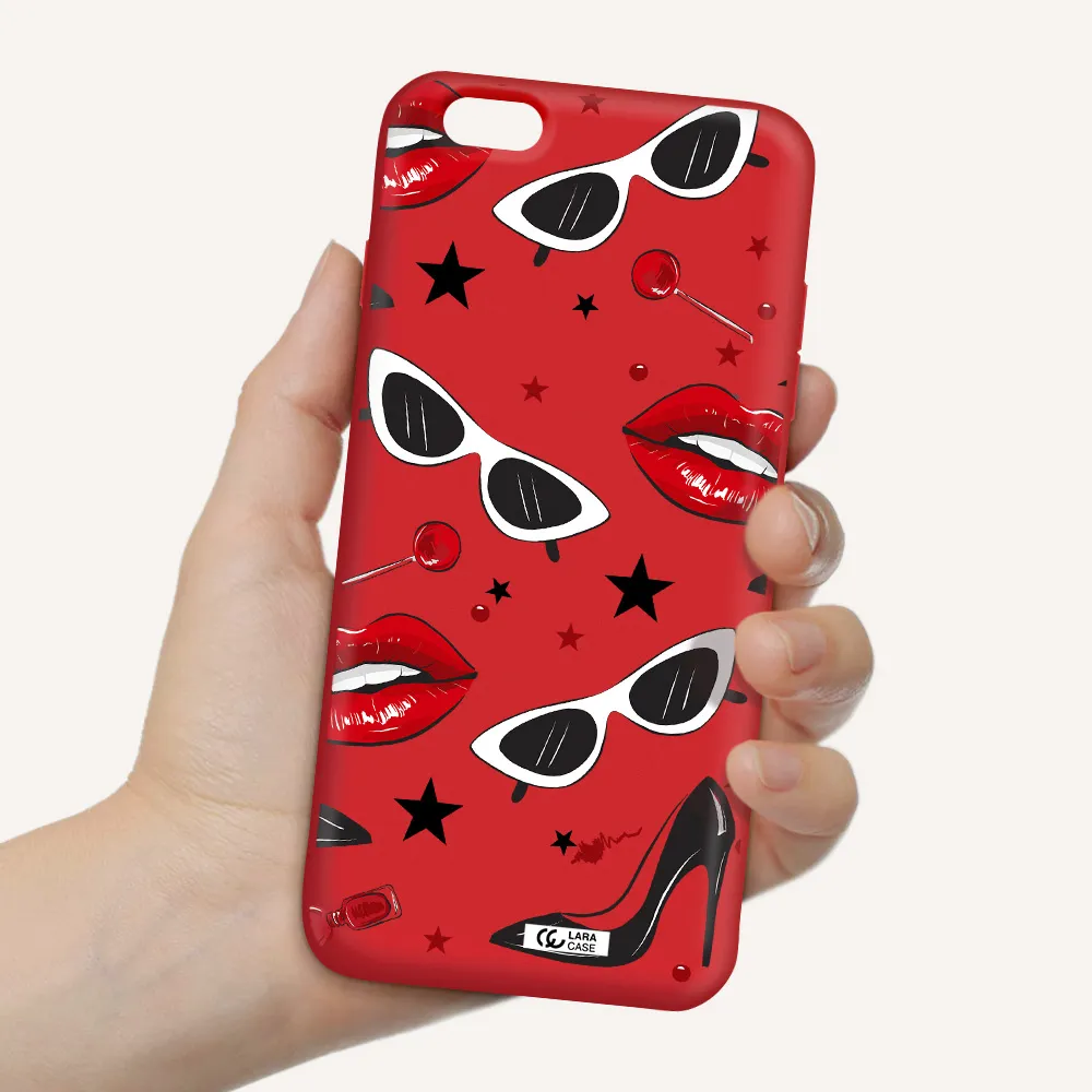 Red Lips Apple iPhone 6 s plus Silicone Imperial Red Case