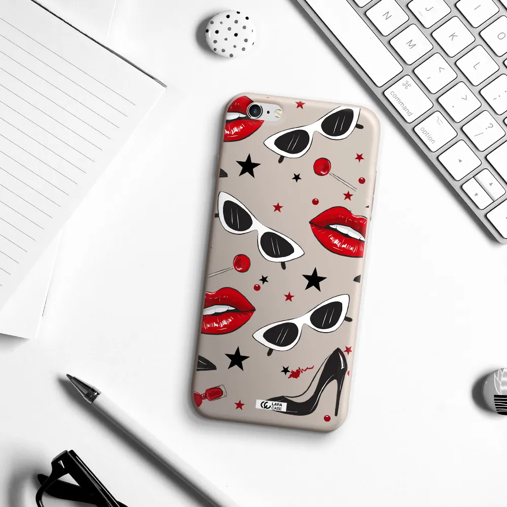 Red Lips Apple iPhone 6 s plus Silicone Stone Case