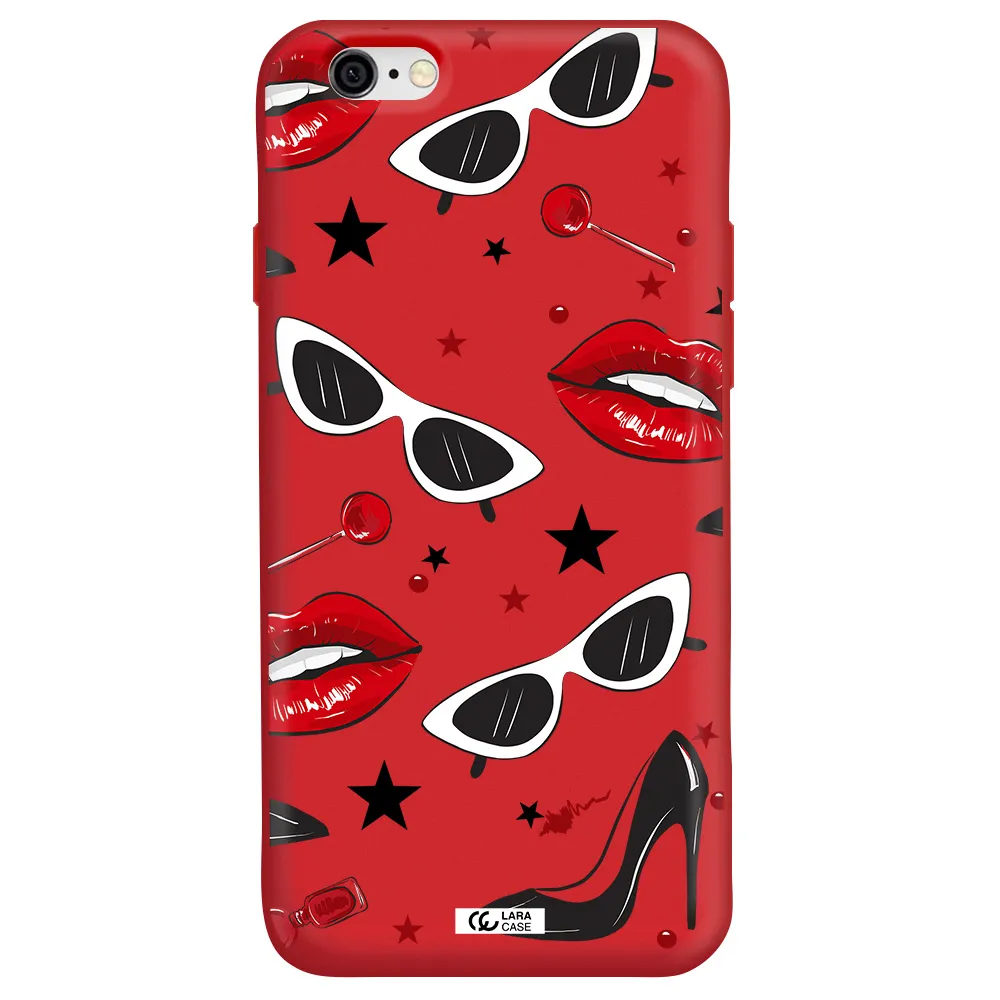 Red Lips Apple iPhone 6 Silicone Imperial Red Case