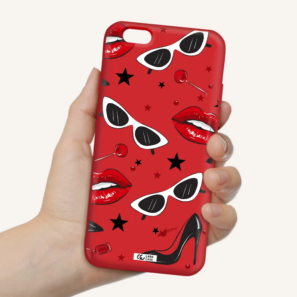 Red Lips Apple iPhone 6 Silicone Imperial Red Case