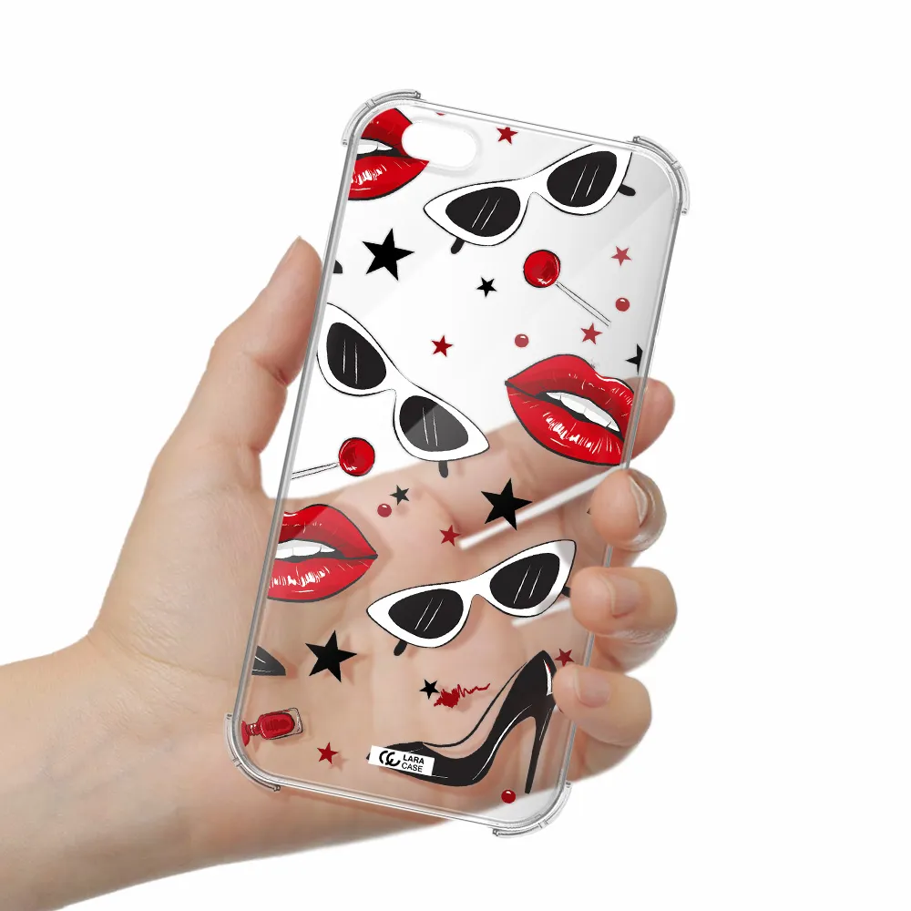 Red Lips Apple iPhone 6S Clear PC Case