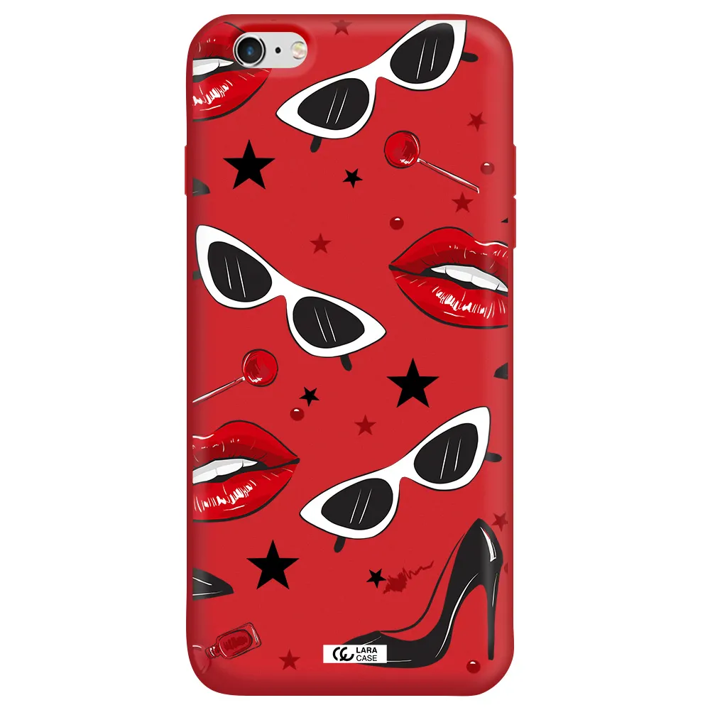 Red Lips Apple iPhone 6S Silicone Imperial Red Case