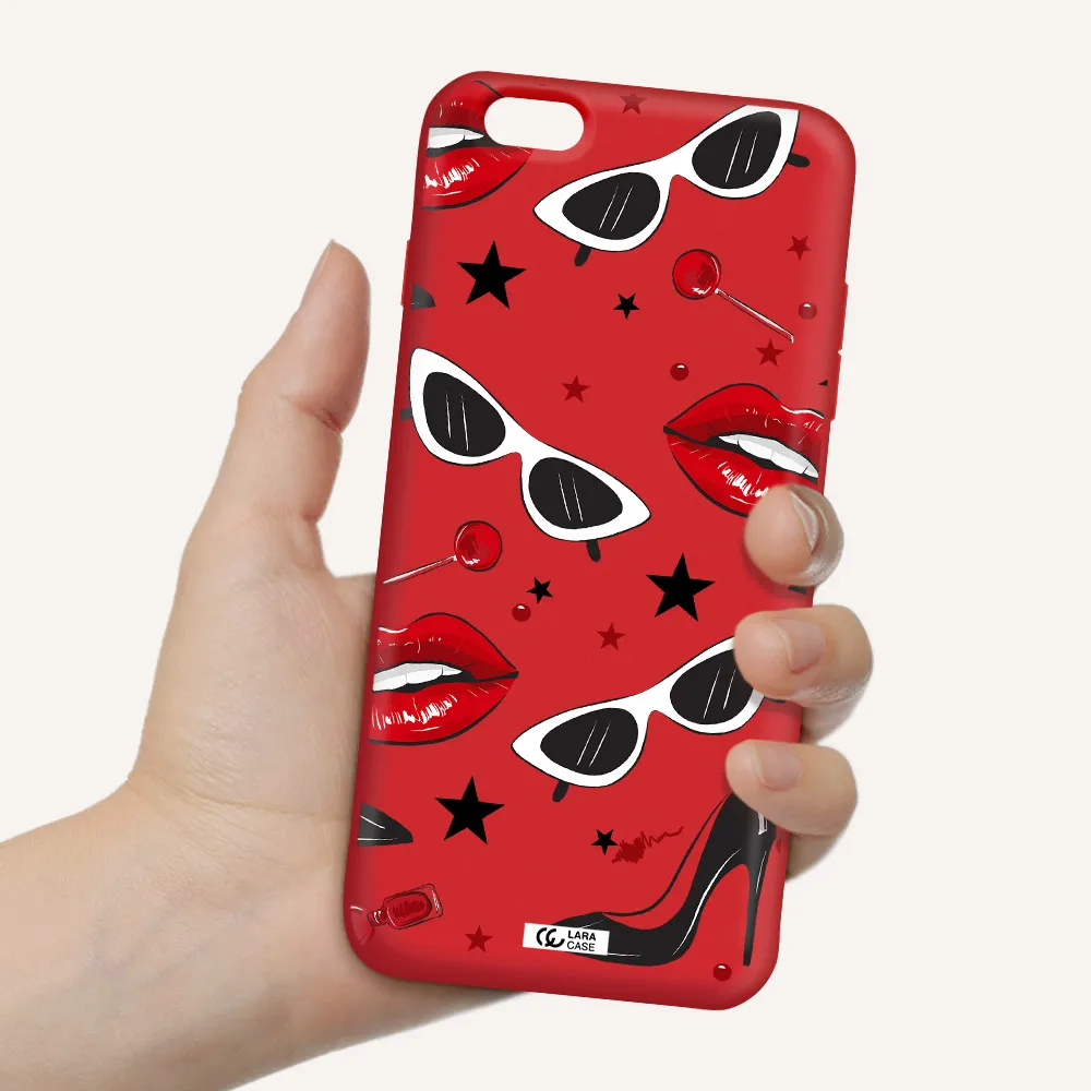 Red Lips Apple iPhone 6S Silicone Imperial Red Case
