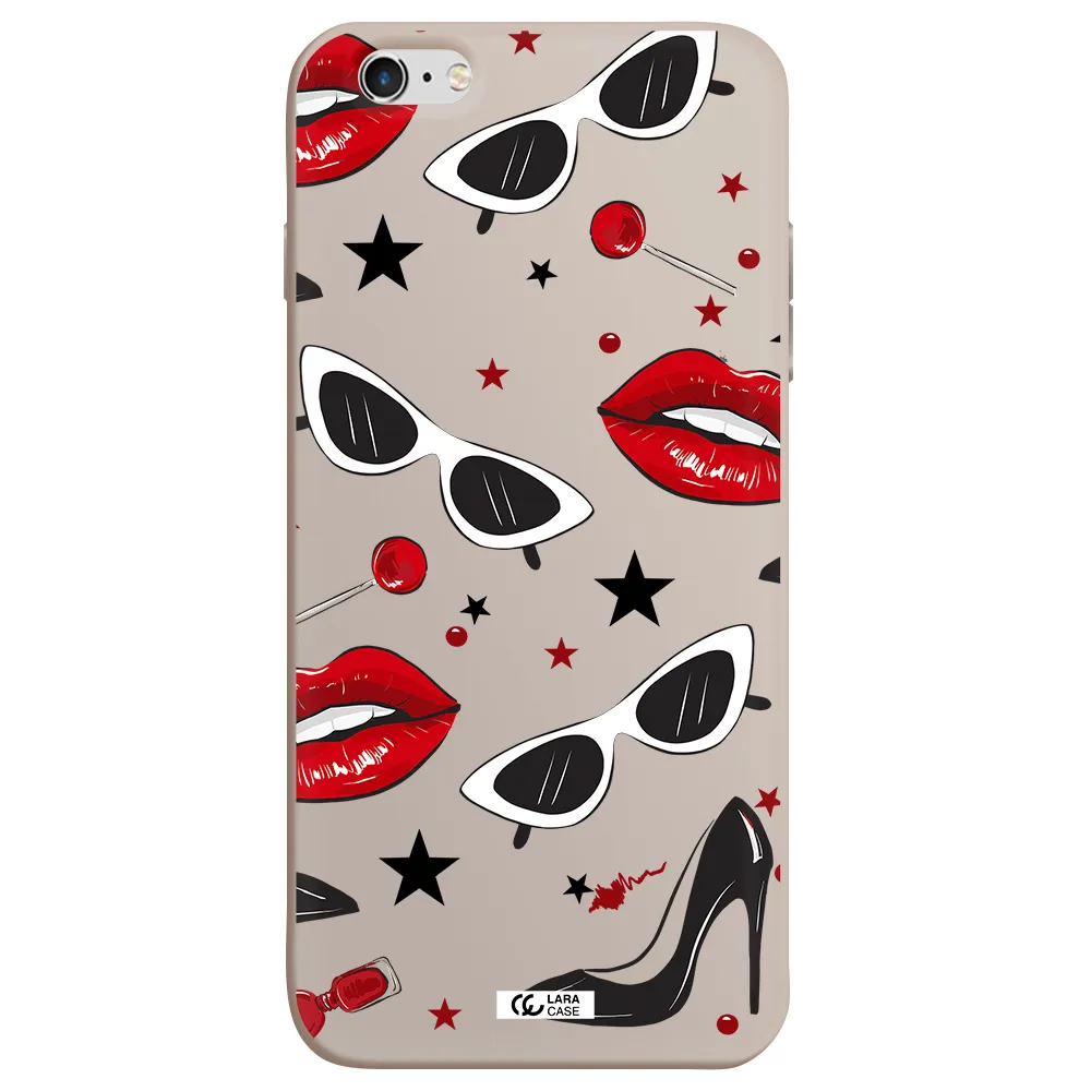 Red Lips Apple iPhone 6S Silicone Stone Case