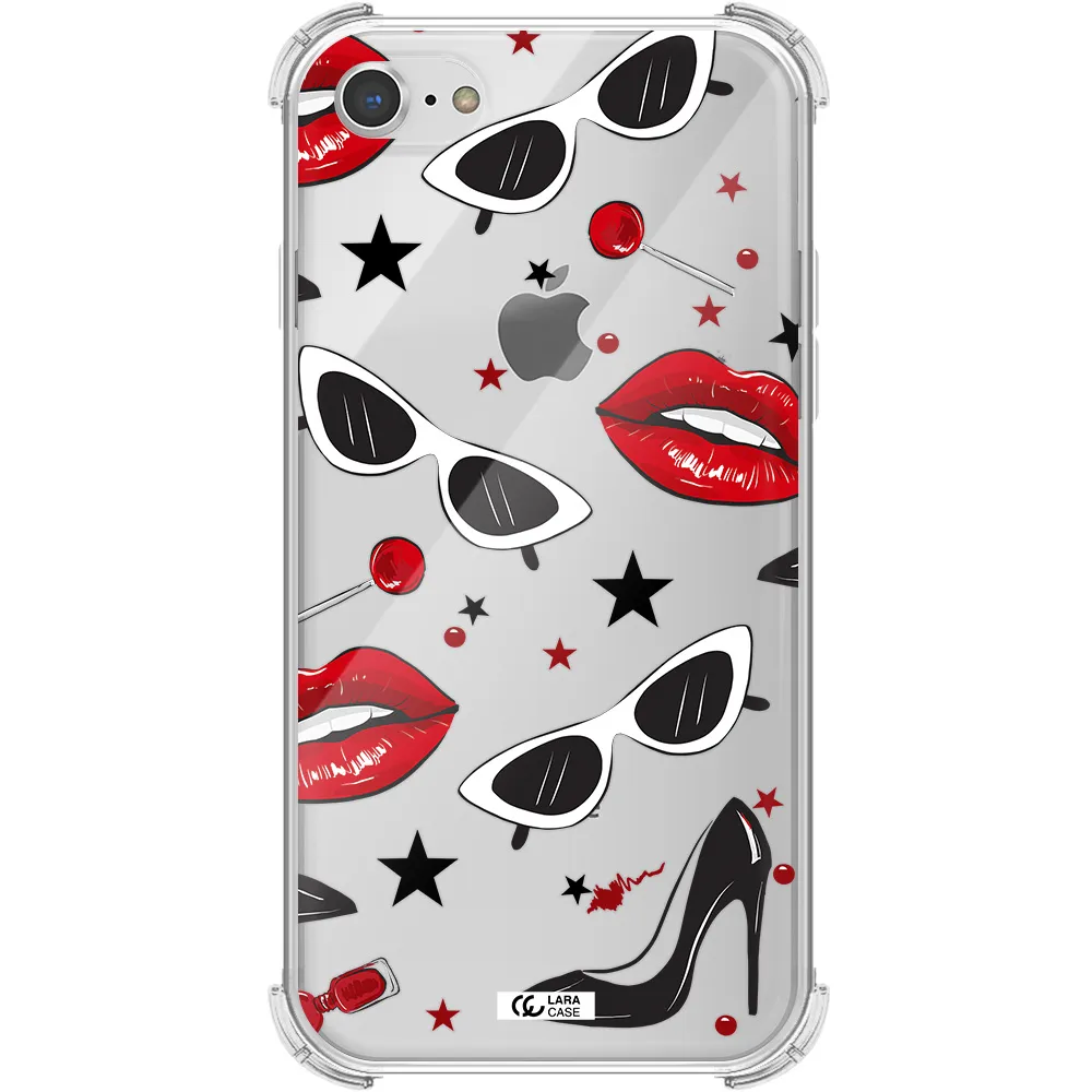 Red Lips Apple iPhone 7 Clear PC Case