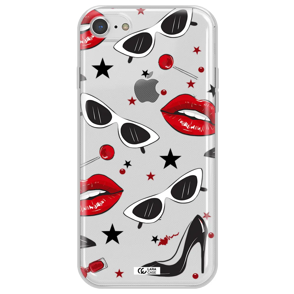 Red Lips Apple iPhone 7 Clear TPU Case