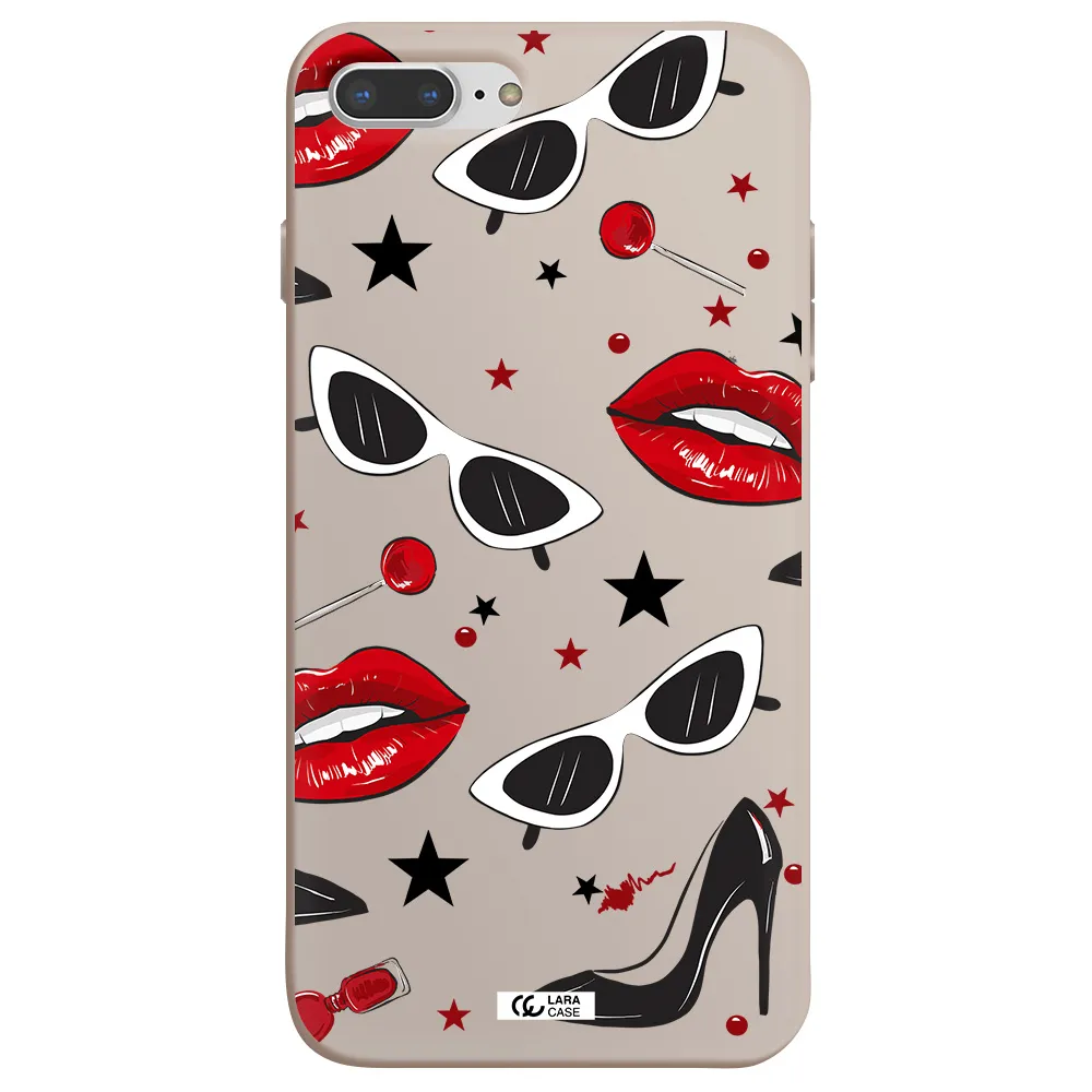 Red Lips Apple iPhone 7 plus Silicone Stone Case