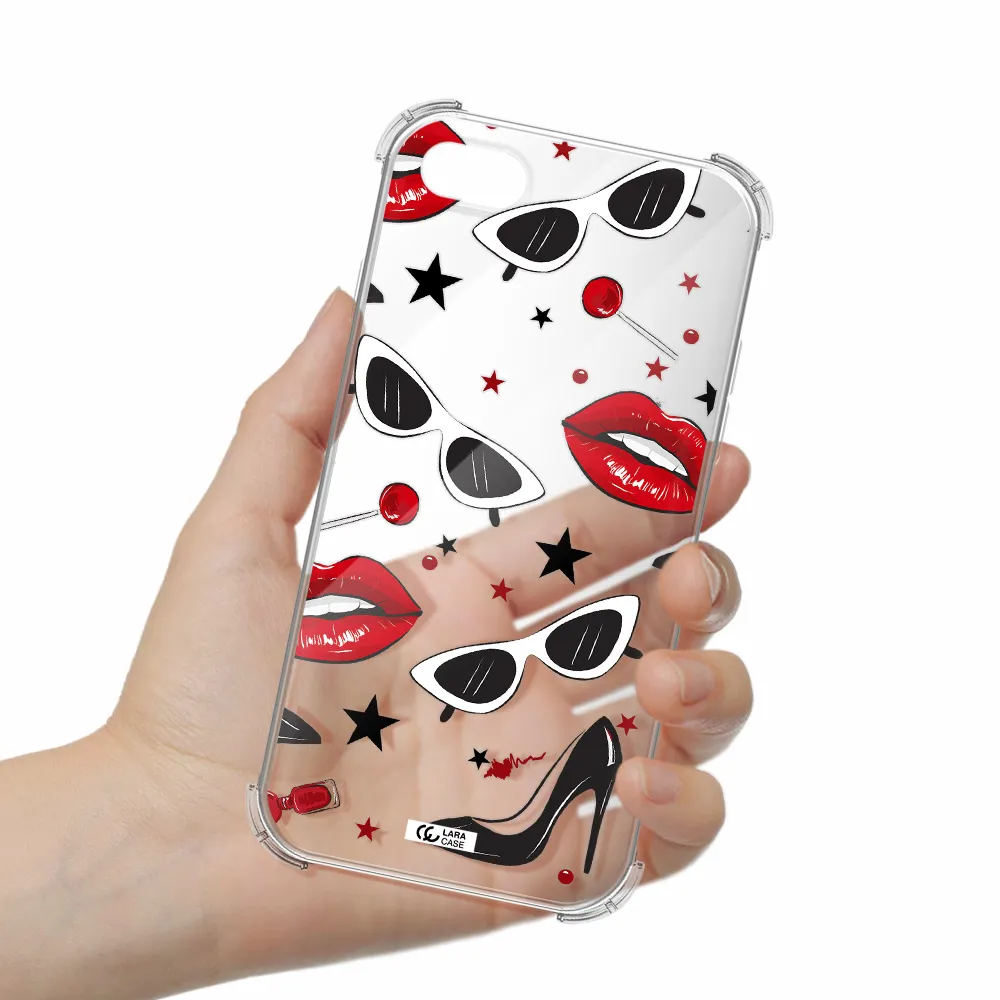 Red Lips Apple iPhone 8 Clear PC Case
