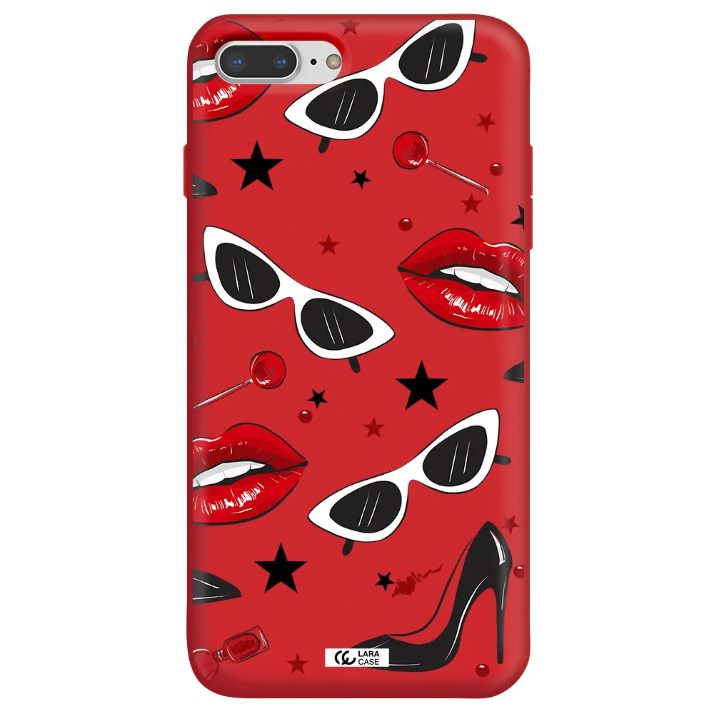 Red Lips Apple iPhone 8 plus Silicone Imperial Red Case
