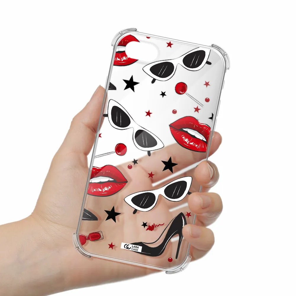 Red Lips Apple iPhone se 2020 Clear PC Case