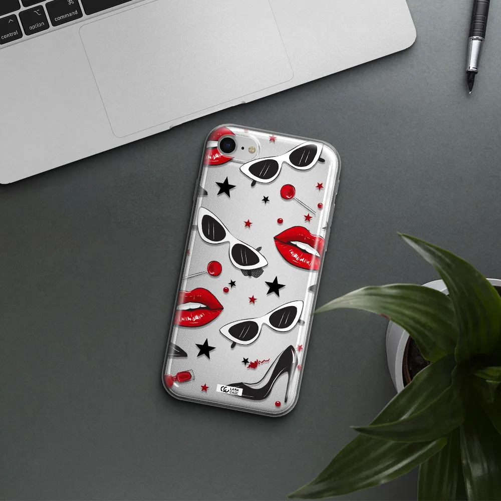 Red Lips Apple Iphone Se 2020 Clear Tpu Case