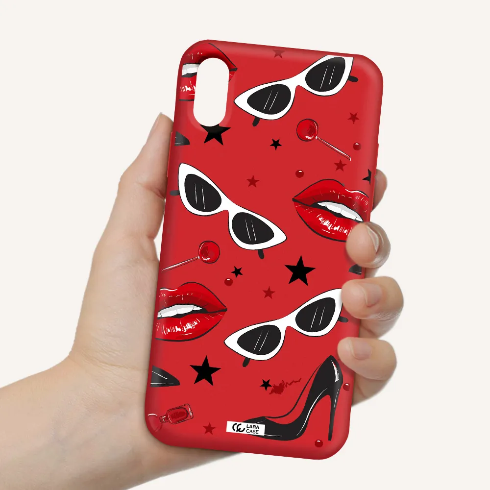 Red Lips Apple iPhone X Silicone Imperial Red Case