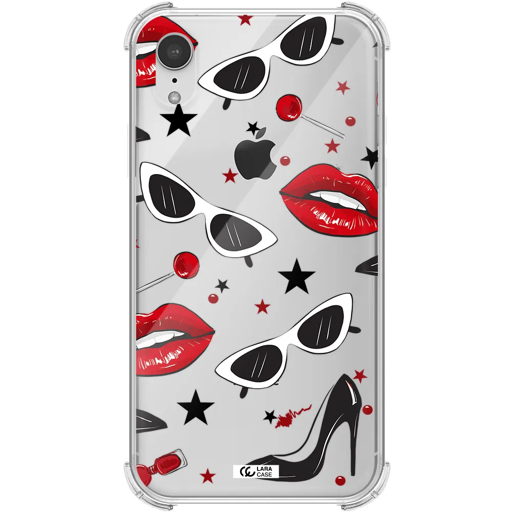Red Lips Apple iPhone XR Clear PC Case