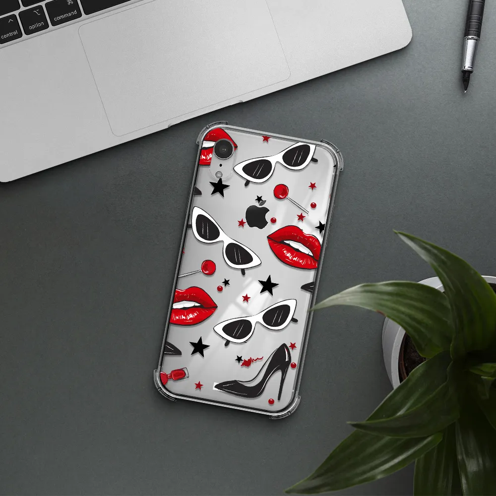 Red Lips Apple iPhone XR Clear PC Case