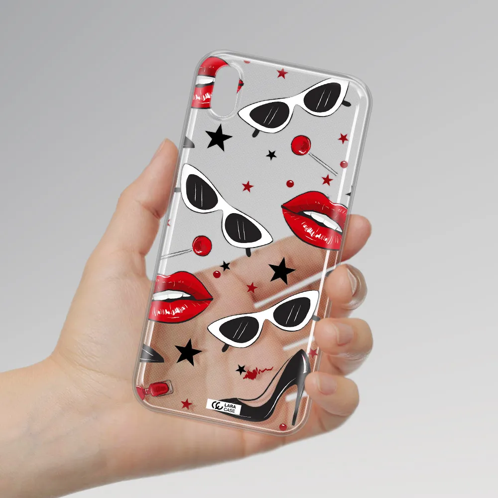Red Lips Huawei Honor 8S Clear TPU Case