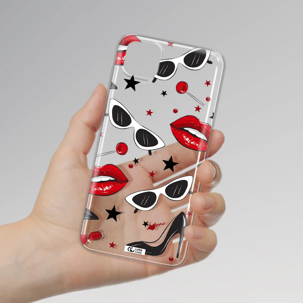 Red Lips Huawei Honor 9S Clear TPU Case