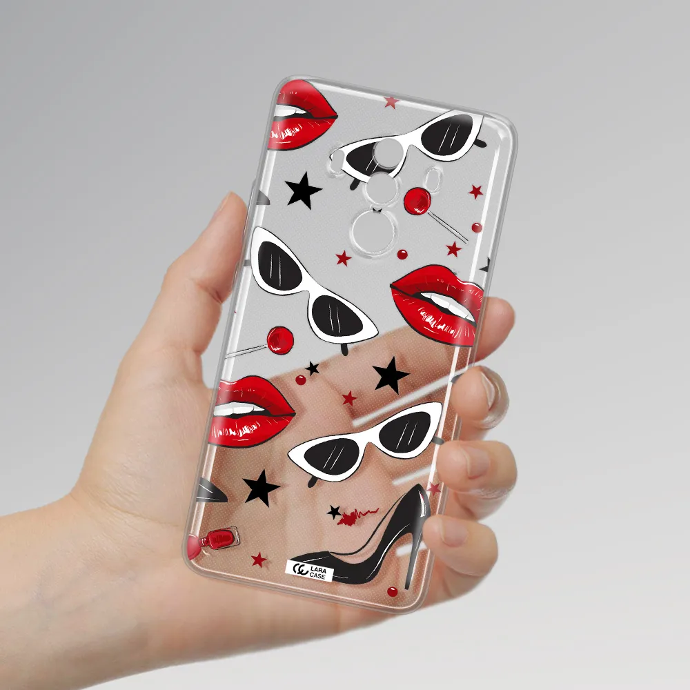 Red Lips Huawei Mate 10 Clear TPU Case